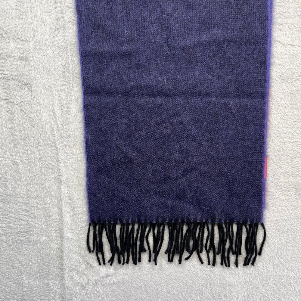 Kuna Scarf Purple Blue‎ 100% Baby Alpaca Chevron Geometric Fringe Peru - Picture 10 of 14